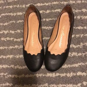 Scalloped Black Flats